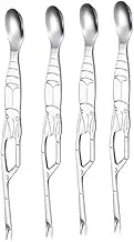 NAMOARLY 4pcs Crab Fork Spoon Set Stainless Steel Seafood Tools Fork for Crab Lobster Shrimp Oysters for Home Restaurant and Outdoor