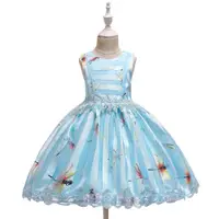 在飛比找蝦皮購物優惠-歐美耶誕節童裝兒童禮服公主裙女童印花洋裝蓬蓬裙759 3IP