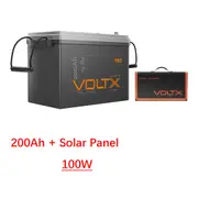 VoltX 200Ah 12V Lithium Battery + 100W Solar Panel Mat