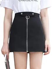 [ERTYUIO] Short Skirts for Women Mini Short Skirt Female Fashion Temperament was Thin High Waist A-Line Skirt