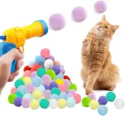 Cat Ball Toy Launcher Gun, 50Pcs Cat Balls with 1 Gun Toy, Cat Toys