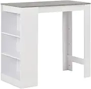 Bar Table with Shelf White 110x50x103 cm Modern Furniture Home Decor Dining