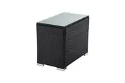DREAMO Outdoor Wicker End Table Black