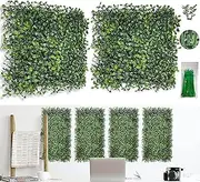 [Bybeton] Artificial Grass Wall Panels,10"x 10" (12pc) UV-Anti Boxwood Panels Greenery Wall Backdrop for Indoor Outdoor Privacy Protected and Garden, Balcony,Privacy Fence Screen Décor