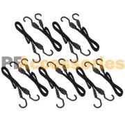 10 Pcs 24" Flat Bungee Cord Strap Heavy Duty Tarp Bungie Elastic Tie Down w Hook