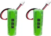 HOUYIBO 2PCS CR17450 3.0V Lithium Battery 2500mAh Backup Power Supplies with 2.54 White Plug Non-Rechargeable Cell