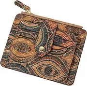 [Ghjkldha] Slim Wallet for Women - Vintage Floral Credit Card Holder - Small Woman Wallets, Brown Slim Card Holder Wallet for Driver's License, ID Cards, C, Refer to description, Unisex