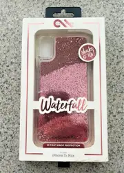 Case Mate For iPhone Xs Max Waterfall Pink Glitter 10' Drop Protection