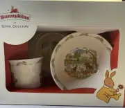 BunnyKins Royal Doulton Children Set Handle Cup, Cereal Bowl, & Plate NEW in Box