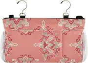 GuoChe Caddy For Bedside Merry Christmas Ethnic Red Hanging Bed Organizer Storage Bag for Home, Dorm, Bunk