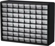 Akro Mils 64 Drawer Plastic Parts Storage Cabinet 20x16x6.5 Inch Black