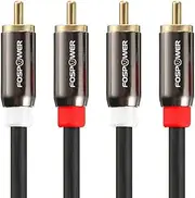 FosPower (0.9m / 3ft) 2 RCA M/M Stereo Audio Cable [24K Gold Plated | Copper Core] 2RCA Male to 2RCA Male [Left/Right] Premium Sound Quality Plug