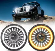 MICTUNING New J1x 7inch Jeep Lights with Start-up Gradient Welcome Halo Ring, DO