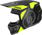 ONeal 3SRS Vision, motocross helmet , color: Matt Black/Neon-Yellow/Grey , size: M
