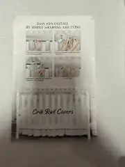 3 Piece Light Gray - Crib Rail Cover Protector Safe Teething Guard Wrap