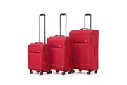 3pc Tosca So-Lite Travel Suitcase Checked/Carry On Trolley Luggage Set Red