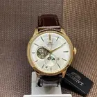 Orient RA-AS0102S30B Sun & Moon Open Heart Automatic Brown Leather Men's Watch