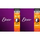 2 Sets Elixir 11002 Nanoweb Acoustic Guitar Strings Extra Light 10-47