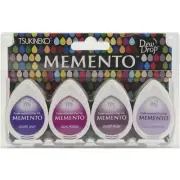 Tsukineko Memento Dye Ink Pads Dew Drops 4/Pkg Juicy Purple