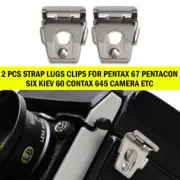2x strap Lugs clips for Pentax 67 Pentacon Six Kiev 60 Contax 645 camera Strong