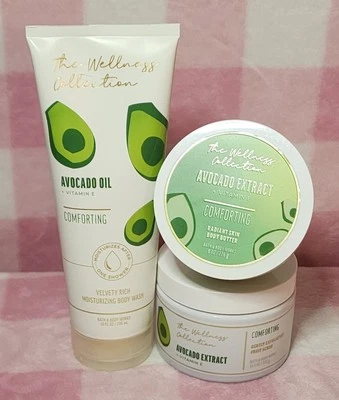 Bath & Body Works Retired Wellness Collection Avacado Oil Body Scrub, Body Wash