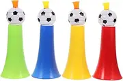 HAWILLOSCH 4Pcs Plastic Stadium Horns Collapsible Cheering Trumpets for Sporting Events Football Carnival Parties Noisemakers Bright Colors for Festive Atmosphere