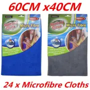 24 X MICROFIBER KITCHEN CAR CLEANING CLOTH BLUE GREY HOME HOUSEKEEPING CLOTHS FD