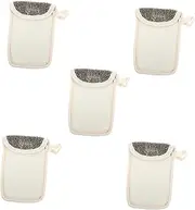 Baluue 5pcs Soap Face Cleaning Net Soap Pouch Portable Quick Drying Saver Black Linen