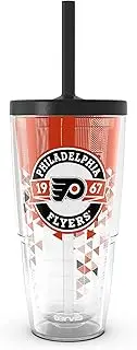 Tervis NHL Philadelphia Flyers - Shatter Made in USA Double Walled Insulated Tumbler Travel Cup Keeps Drinks Cold & Hot, 24oz with Straw Lid, Classic