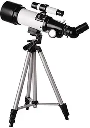 336X Astronomical Refractor Telescope for Kids Beginners Adults, 50-100mm Portable Space Monoscope, White with Phone Fra
