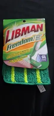 (1) Libman Freedom Spray Mop Refill Washable 100’s Times Pad Green Stripe 04003
