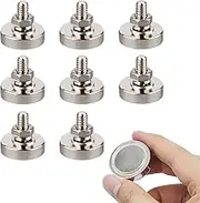Pack of 8 M6 Male Thread Magnets, Neodymium Iron Boron Rare Earth Strong Magnetic Suction Cup, Attachment Hold Magnetic Seat, Suitable for Mounting Camera LED Light Holder Base