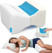 Knee Pillow for Side Sleepers - Cooling Leg Pillow for Side Sleeping, Memory Foa
