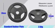 19kg - 40cm Dumbell Bar Weight Set - Rubber Coated Weight Plate