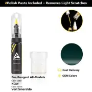 Touch Up Paint For Peugeot All Models KQW Vert Smeraldo With Polish Paste