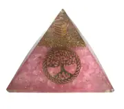 Rose Quartz Orgonite Pyramid - Tree Of Life - A