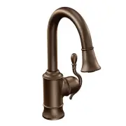 Woodmere Oil rubbed bronze onehandle high arc pulldown bar faucet