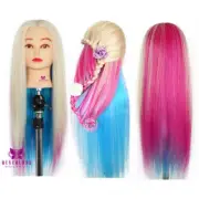 Colorful Hairdressing Training Head With Clamp Hair Mannequin Practice Doll AU