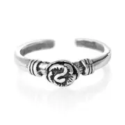 Flower Design Toe Ring Genuine Sterling Silver 925 Size Adjustable