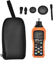Digital Tachometer Motor Speed Tester LCD Backlit High-Speed Chip Type Portable ABS Material 311g/11oz 19999RPM CE Certified Black Bag 4 * 1.5AAA Battery PM6208A Applicable Scene