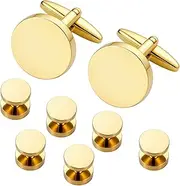 [Dannyshi] Cufflinks for Men and Tuxedo Shirt Studs Set with Gift Box Stainless Steel Cufflinks