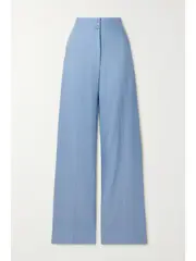 [Altuzarra] Altuzarra - Rudy Linen-blend Wide-leg Pants - Blue - FR 40 FR 40 Blue