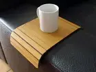 Wooden Flexible Light Walnut Sofa Table - Small Slinky for Armrest Couch Side