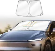 X-CAR Windscreen Sun Shade for Tesla Model Y Juniper 2025-Onwards Blocks UV Rays Foldable Custom Sun Visor Protector