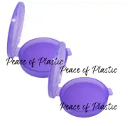 Tupperware NEW 2~Clamshell Pill Keepers Round Pocket ContainersSheer Purple