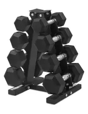 [Cortex] Hex Dumbbell 56kg Set with Stand (4, 6, 8, 10kg Pairs) in Black