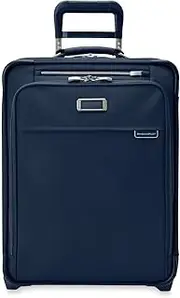 [Briggs & Riley] Luggage for Travel, Suitcases with Wheels, Softside Rolling Bag for Men & Women, Self-Repairing Zipper - Baseline Collection, Navy, 21" Global Carry-On, Baseline Global 2-wheel