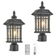 Solar Lamp Post Light Outdoor with Remote Control Waterproof Lamp Post Light ...