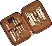 12 Pcs Nail Clipper Set Professional Manicure Pedicure Grooming Kit, Nail Tools with Luxurious Travel Case