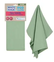 White Magic Reusable 70x50cm Tea Towel Absorbent Cleaning/Drying Cloth Olive